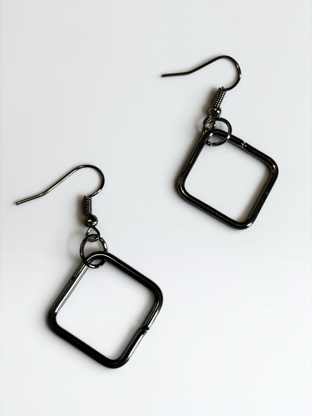 🍭5 for $20🍭 Gunmetal Black Square Drop Earrings CC X